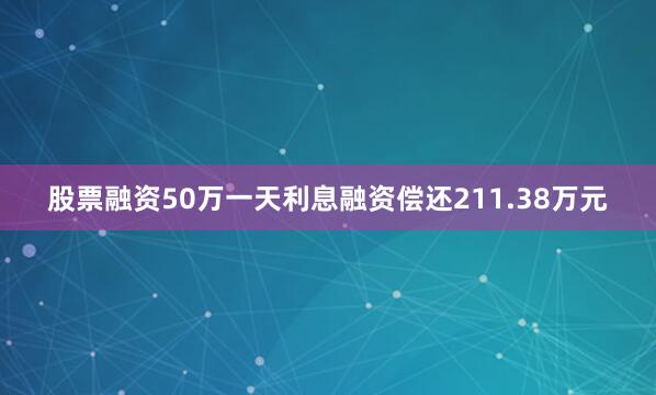 股票融资50万一天利息融资偿还211.38万元